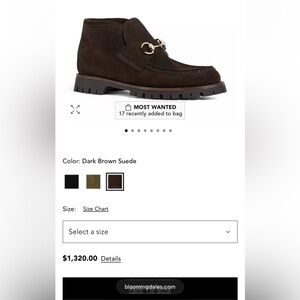 Women’s Gucci Dark Brown Suede Ankle Boots with Gold Horsebit